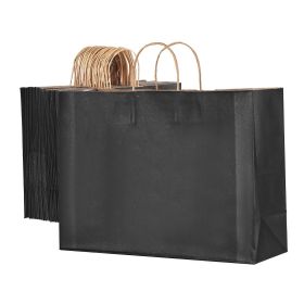 VEVOR Kraft Paper Bags with Handles, 50Pcs 16 x 6 x 12 in, Large Paper Grocery Bags, Reusable & Recycled Take-Out Sacks