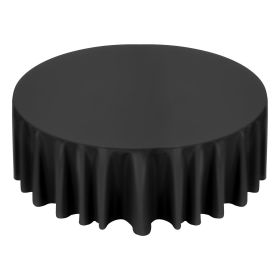 VEVOR Black Round Tablecloths 6 Pack, 120 Inches in Diameter, Stain- & Wrinkle- Resistant, Machine Washable Table Clothes