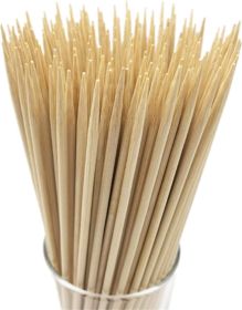 16" Natural Bamboo Skewers Sticks for Appetiser, Fruit, Cocktail, Kabob, Chocolate Fountain, Grilling, Barbecue, Kitchen