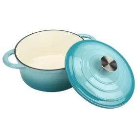 Dutch Oven,Dutch Oven Pot With Lid,3 QT Enamel Dutch Ovens With Dual Handles,Cast Iron Pot For Braiser,Cooking,Gifts For Family (Option: teal)