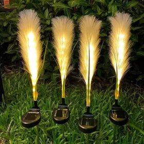 Solar Garden Lights Outdoor Waterproof 4 Pack Solar Flower Lights Decorative Landscape Lighting Pathway Patio Yard Decor Solar Reed Garden Lights (Option: 8Pcs)