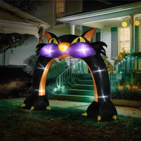 Halloween Outdoor Decorations, Blow Up Yard Decorations, Built-in LED Lights Décor For Indoor Home Party Garden Lawn Store, 5.9FT Pumpkin Ghost (Option: BlackcatArchway)