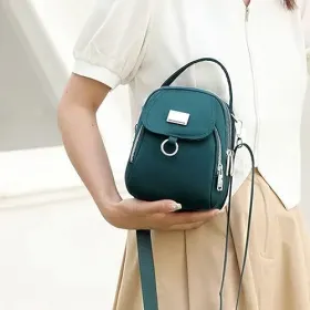 Women Crossbody Bag Nylon Messenger Bags Simple Purse For Work, Multi-pocket Storage Shoulder Handbag (Option: Green)