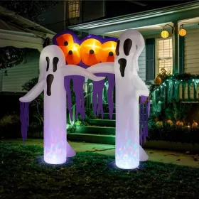 Halloween Outdoor Decorations, Blow Up Yard Decorations, Built-in LED Lights Décor For Indoor Home Party Garden Lawn Store, 5.9FT Pumpkin Ghost (Option: WhiteGhostArchwa)
