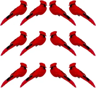 2pcs Red Bird Decor Artificial Red Cardinal Birds Artificial Birds Christmas Cardinal Birds For Tree Flower Floral Arrangements Yard Patio Wreath (Option: 6PCS)