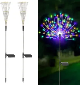 Outdoor Solar Fireworks Light 150LED 8 Lighting Mode Sensor Light Waterproof Garden Decoration Courtyard Passage Christmas, Halloween, Party, Wed (Option: 12Pcs)