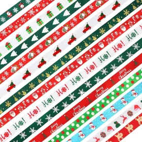 Christmas Ribbon, 15 Yards 3/8 Inch Christmas Grosgrain Ribbons For Gift Wrapping, Christmas Festival Pattern Printed Ribbon For DIY Crafts Xmas (Option: ChristmasRibbon)